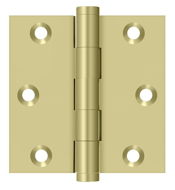 Deltana DSB33-UNL 3" x 3" Square Hinge; Unlacquered Bright Brass Finish Sparrow Supply