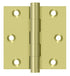 Deltana DSB33 3" x 3" Square Hinge; Bright Brass Finish Sparrow Supply