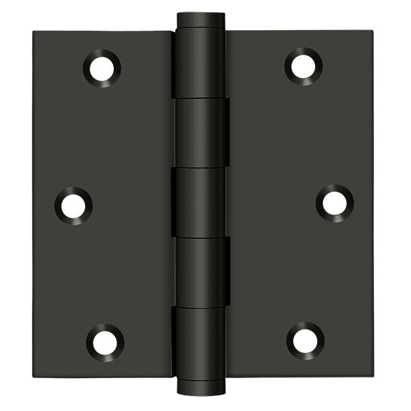 Deltana DSB3510B 3-1/2" x 3-1/2" Square Hinge; Oil Rubbed Bronze Finish Sparrow Supply