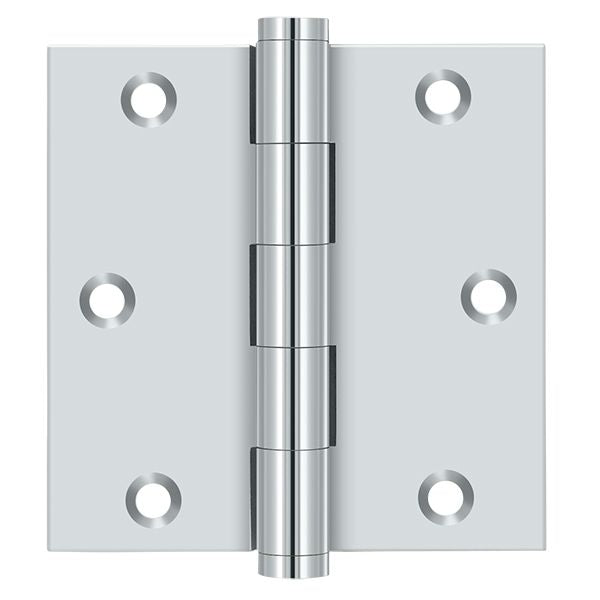 Deltana DSB3526 3-1/2" x 3-1/2" Square Hinge; Bright Chrome Finish Sparrow Supply