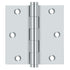 Deltana DSB3526 3-1/2" x 3-1/2" Square Hinge; Bright Chrome Finish Sparrow Supply