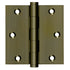 Deltana DSB355 3-1/2" x 3-1/2" Square Hinge; Antique Brass Finish Sparrow Supply