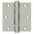 Deltana DSB35B15 3-1/2" x 3-1/2" Square Hinge; Ball Bearings; Satin Nickel Finish Sparrow Supply