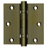 Deltana DSB35B5 3-1/2" x 3-1/2" Square Hinge; Ball Bearings; Antique Brass Finish Sparrow Supply