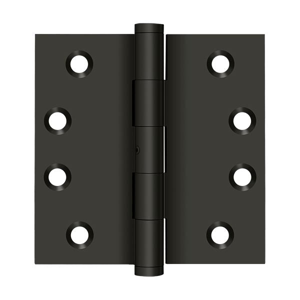 Deltana DSB410B 4" x 4" Square Hinge; Oil Rubbed Bronze Finish Sparrow Supply