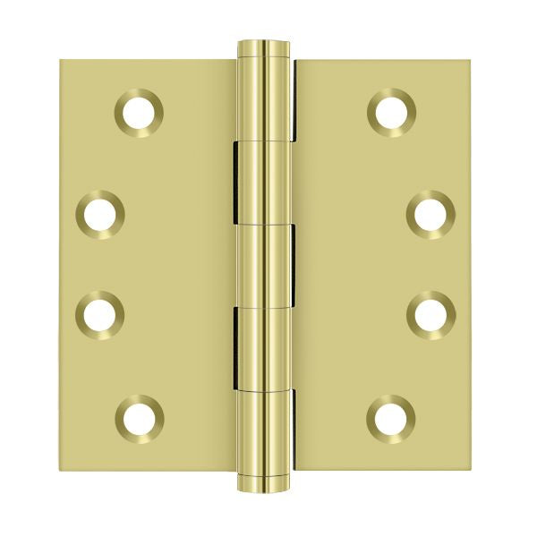Deltana DSB43 4" x 4" Square Hinge; Bright Brass Finish Sparrow Supply