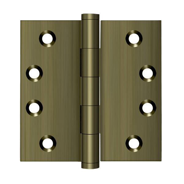 Deltana DSB45 4" x 4" Square Hinge; Antique Brass Finish Sparrow Supply