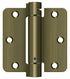 Deltana DSH35R45 3-1/2" x 3-1/2" x 1/4" Spring Hinge; Antique Brass Finish