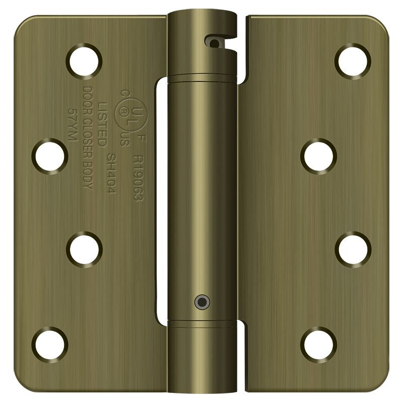 Deltana DSH4R45 Spring Hinges - Antique Brass Sparrow Supply