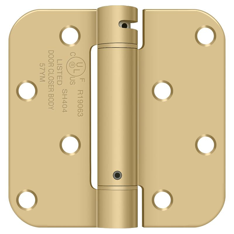 Deltana DSH4R54B Spring Hinges - Satin Brass Sparrow Supply