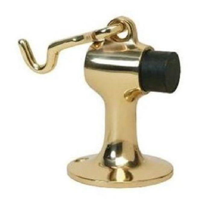 Ives Commercial FS4463 Solid Brass Floor Stop and Heavy Duty Holder with Masonry Mounting Bright Brass Finish Sparrow Supply