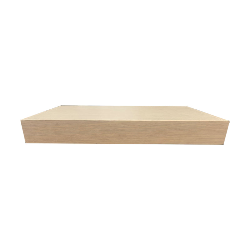 Pride Industrial FSWTOAK36 36" x 10" Floating White Oak Shelf with Three Brackets and Fasteners Sparrow Supply