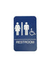 Don-Jo HS907032 Men / Women / Handicap ADA Blue Bathroom Sign Blue Finish Sparrow Supply