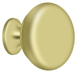 Deltana KR114U3 Knob Round Solid; Bright Brass Finish Sparrow Supply