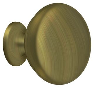 Deltana KR114U5 Knob Round Solid; Antique Brass Finish Sparrow Supply