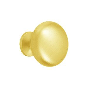 Deltana KRH114U3 Knob Round Hollow; Bright Brass Finish Sparrow Supply