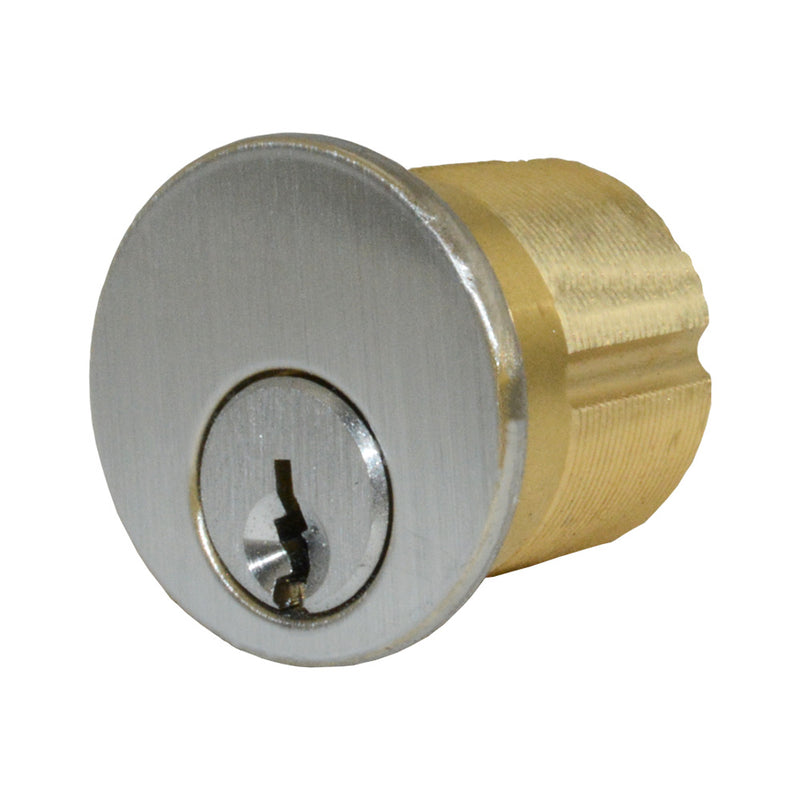 GMS M114SC26DATA2 1-1/4" Mortise Cylinder with Adams Rite and Yale Standard Cams Keyed Alike in Pairs US26D Satin Chrome Finish Sparrow Supply