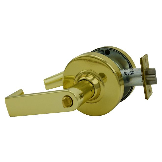 Schlage Commercial ND53LRHO605 ND Series Entry Less Cylinder Rhodes with 13-247 Latch 10-025 Strike Bright Brass Finish Sparrow Supply