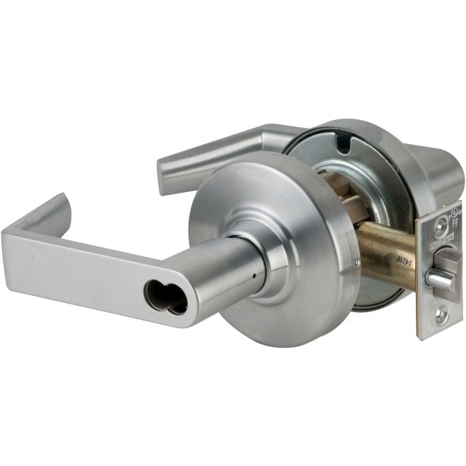 Schlage Commercial ND70BRHO626 ND Series Classroom Small Format Less Core Rhodes with 13-247 Latch 10-025 Strike Satin Chrome Finish Sparrow Supply