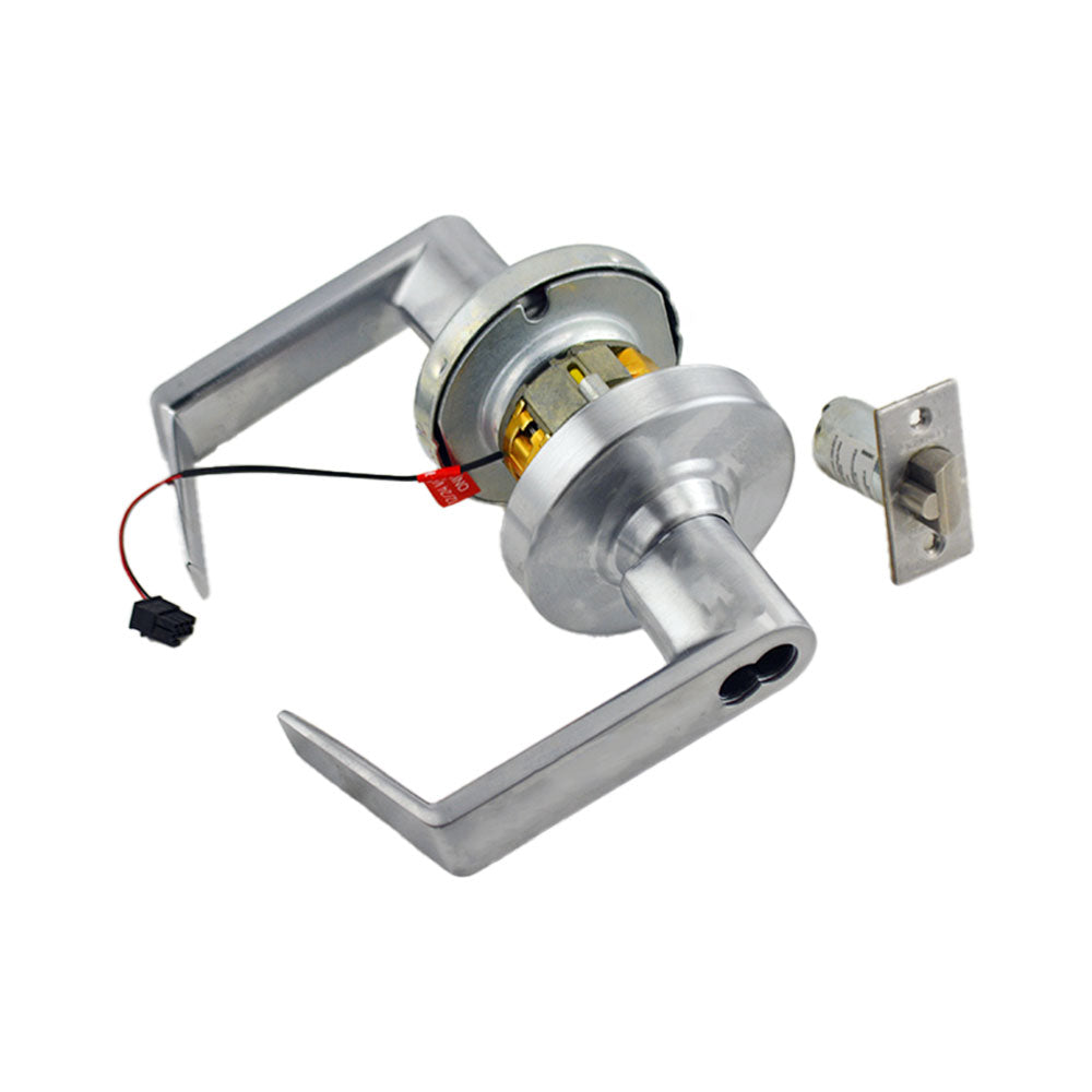 Schlage Commercial ND80BELEURHO626 ND Series Storeroom Electrically Locked or Unlocked Small Format Less Core Rhodes with 13-247 Latch 10-025 Strike Satin Chrome Finish Sparrow Supply