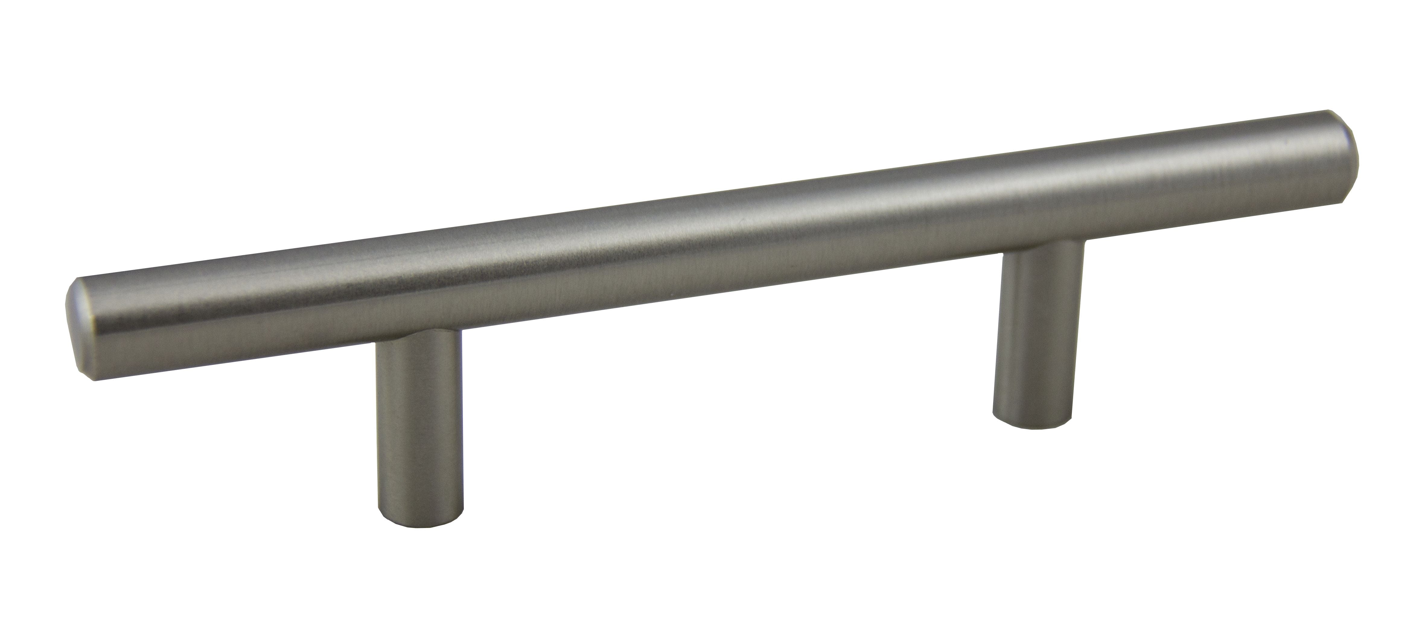 Pride Industrial P106SN 6" Bar Cabinet Pull with 3" Center to Center Satin Nickel Finish Sparrow Supply