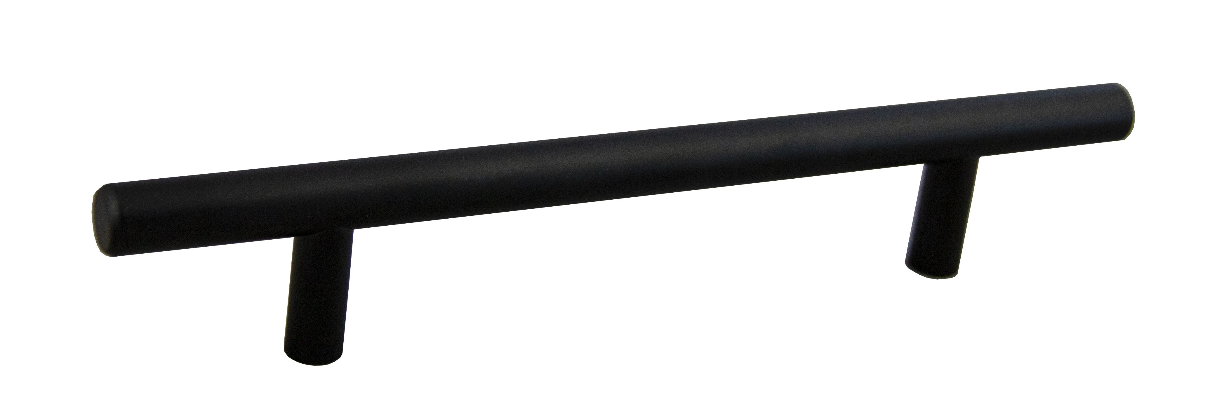 Pride Industrial P108BK 8" Bar Cabinet Pull with 5" Center to Center Matte Black Finish Sparrow Supply