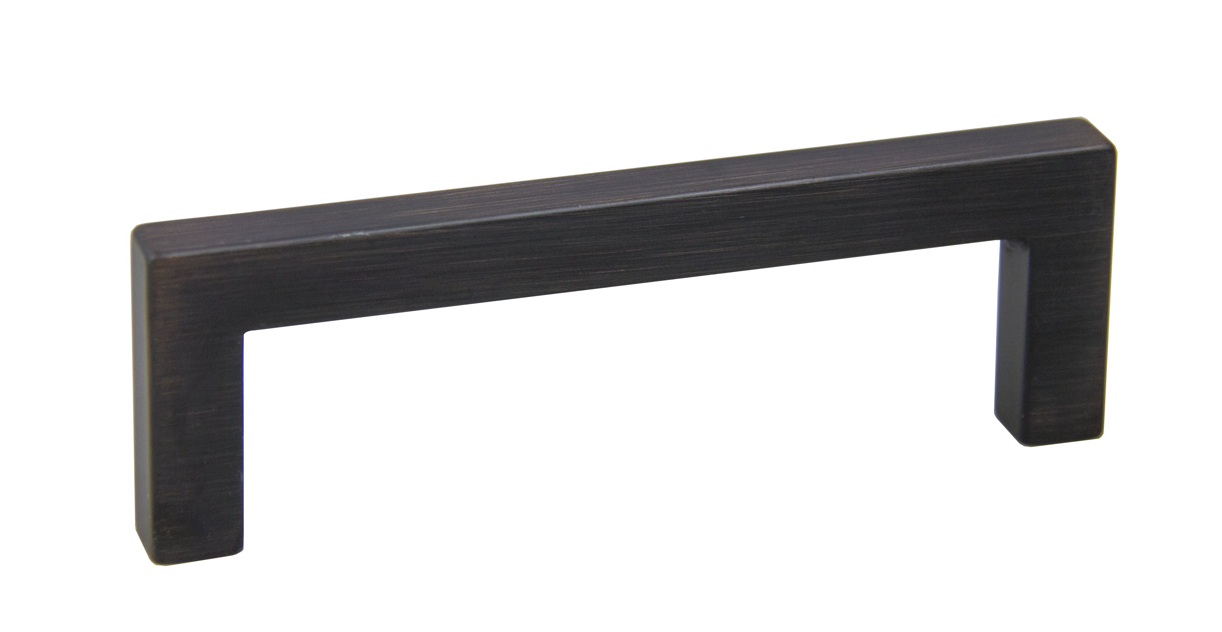 Pride Industrial P8722610B 4-1/4" Modern Square Cabinet Pull with 3-3/4" Center to Center Oil Rubbed Bronze Finish Sparrow Supply