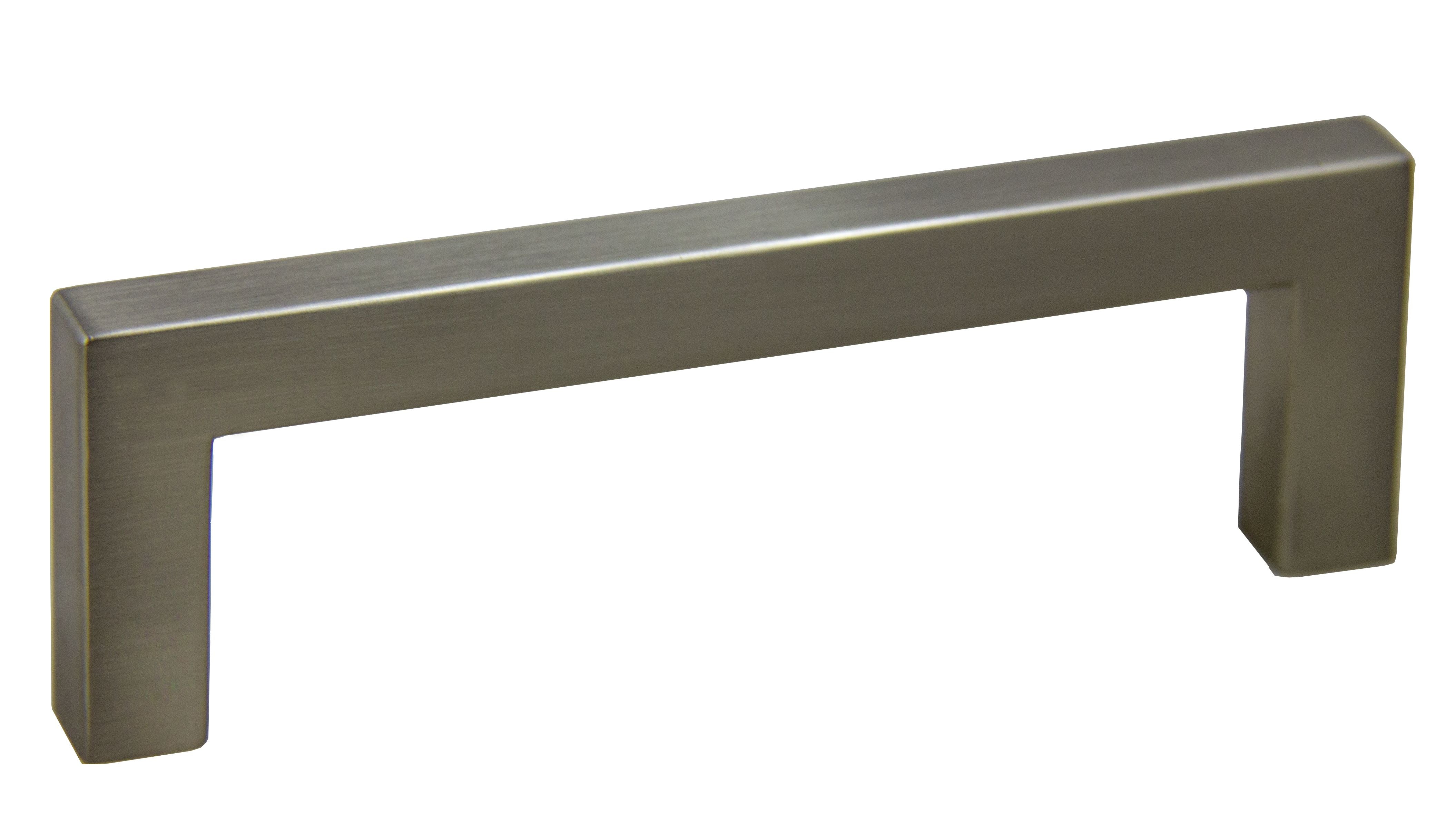 Pride Industrial P87226SN 4-1/4" Modern Square Cabinet Pull with 3-3/4" Center to Center Satin Nickel Finish Sparrow Supply