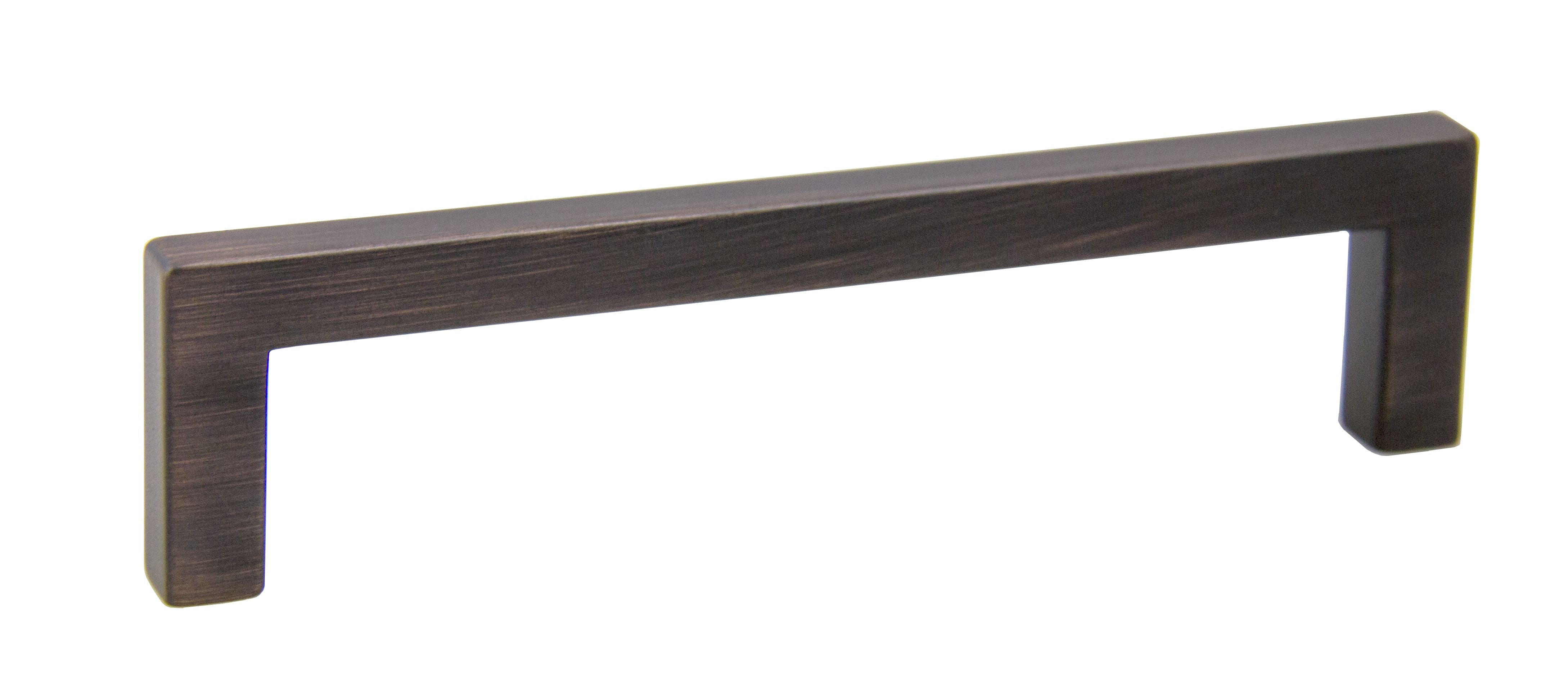 Pride Industrial P8722710B 5-1/2" Modern Square Cabinet Pull with 5" Center to Center Oil Rubbed Bronze Finish Sparrow Supply