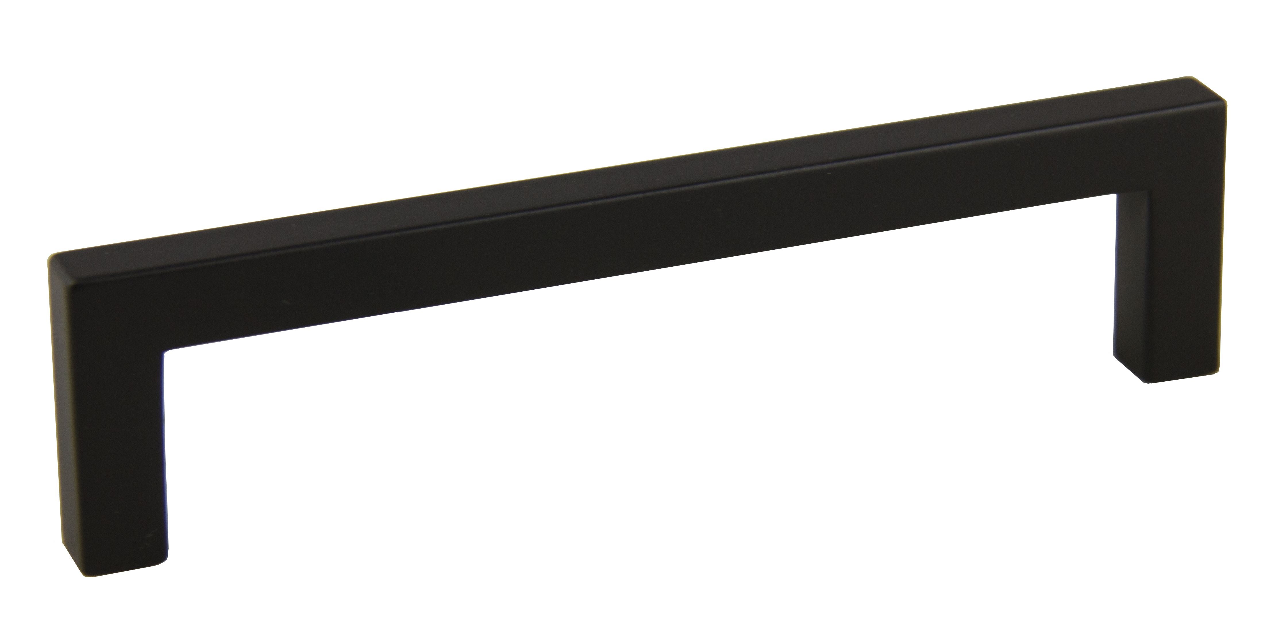 Pride Industrial P87227BK 5-1/2" Modern Square Cabinet Pull with 5" Center to Center Matte Black Finish Sparrow Supply