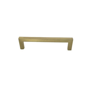 Pride Industrial P87227PB 5-1/2" Modern Square Cabinet Pull with 5" Center to Center Polished Brass Finish Sparrow Supply