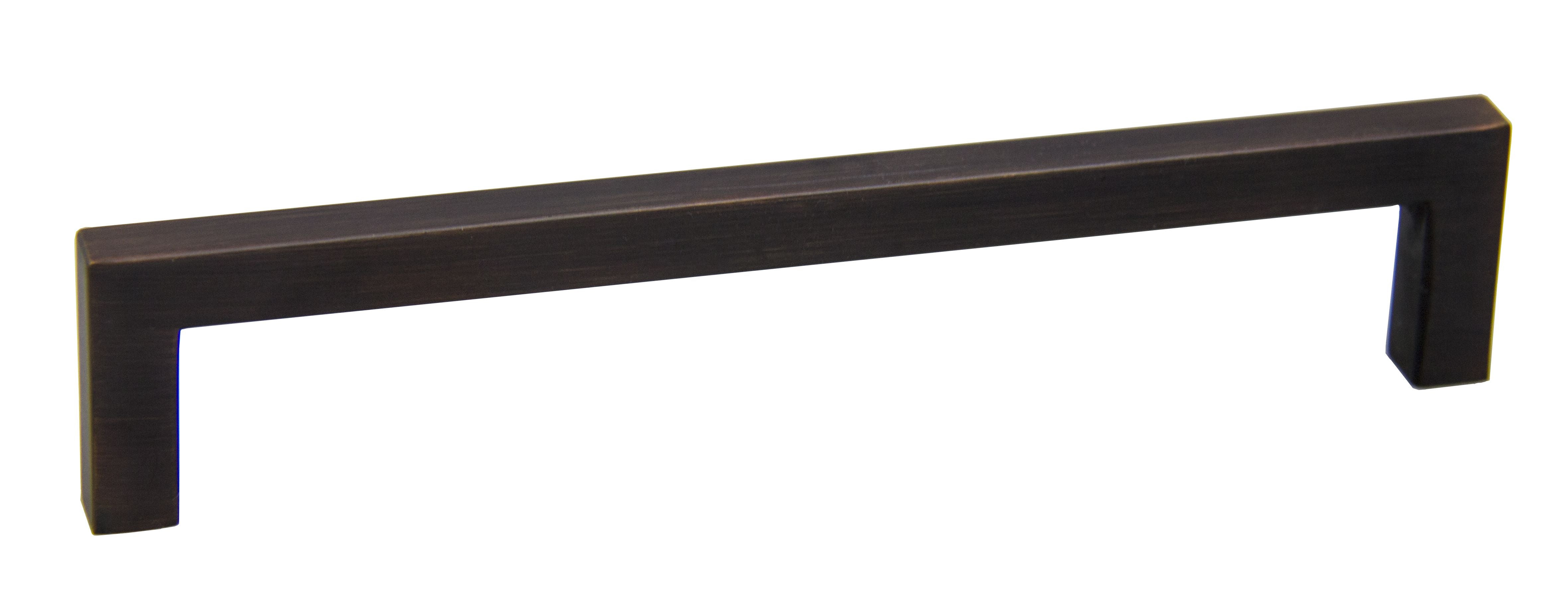 Pride Industrial P8722810B 6-3/8" Modern Square Cabinet Pull with 6-3/10" Center to Center Oil Rubbed Bronze Finish Sparrow Supply