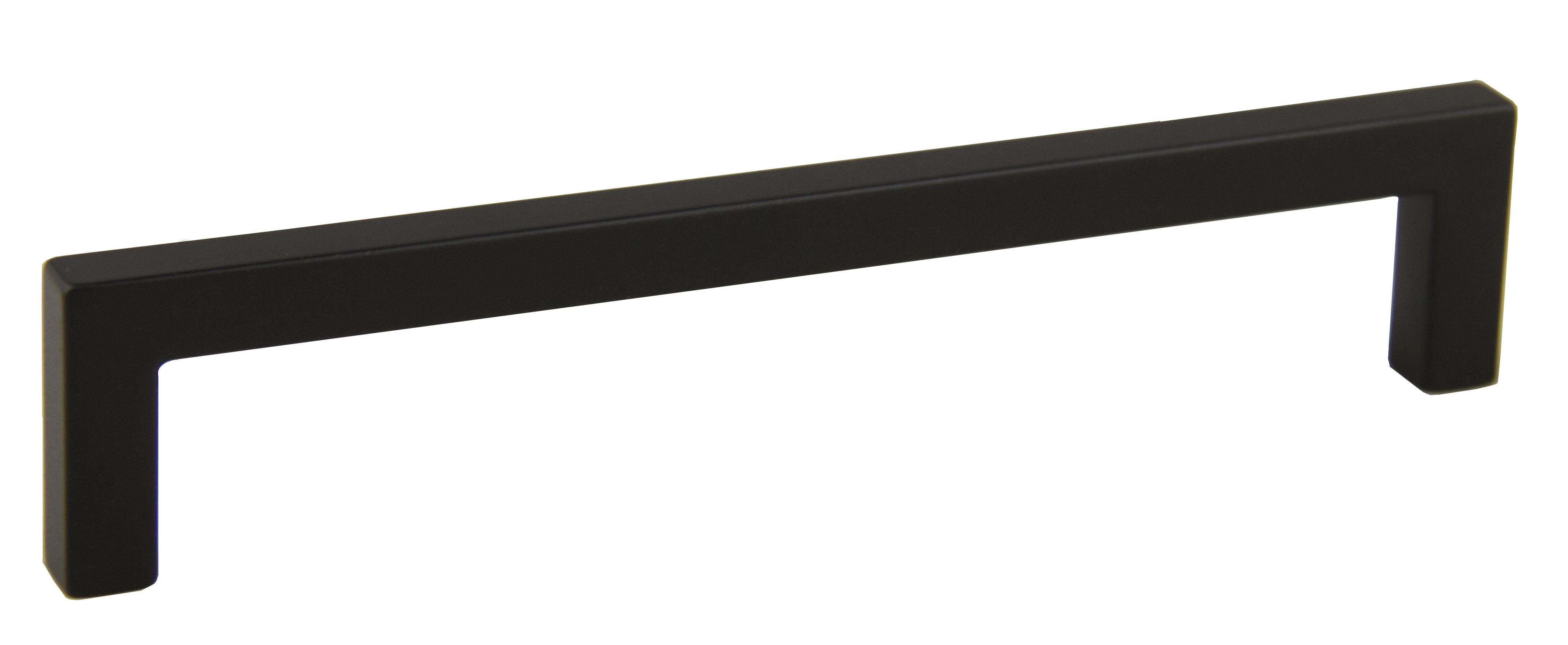 Pride Industrial P87228BK 6-3/8" Modern Square Cabinet Pull with 6-3/10" Center to Center Matte Black Finish Sparrow Supply