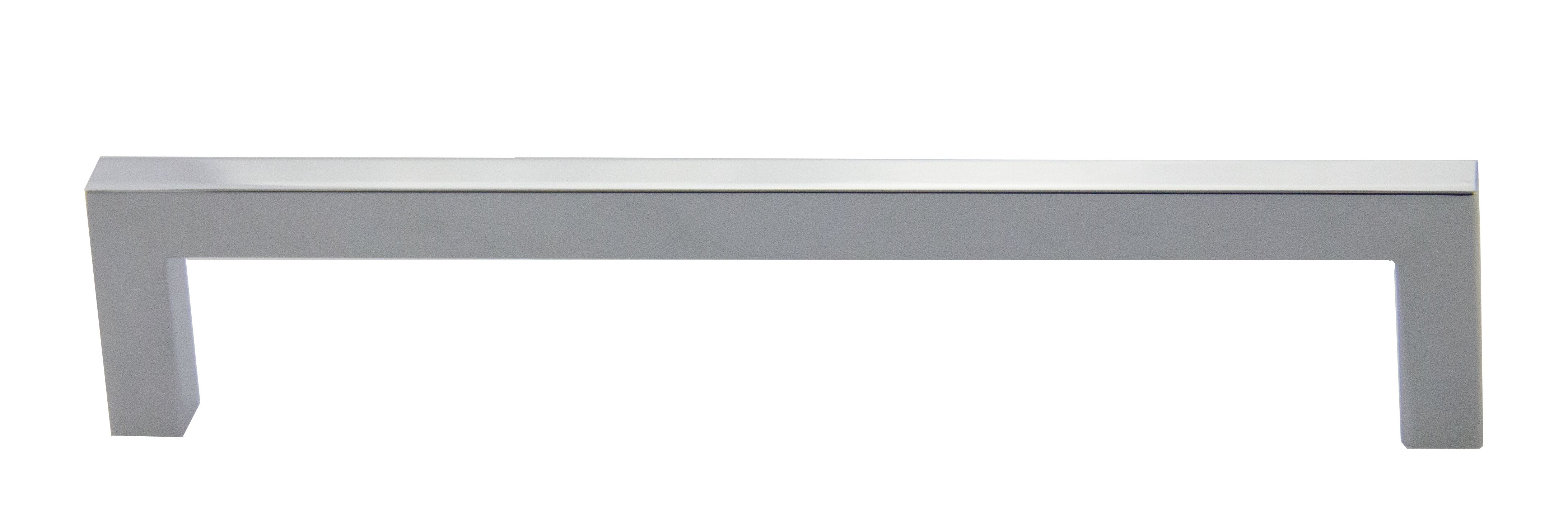 Pride Industrial P87228PC 6-3/8" Modern Square Cabinet Pull with 6-3/10" Center to Center Polished Chrome Finish Sparrow Supply