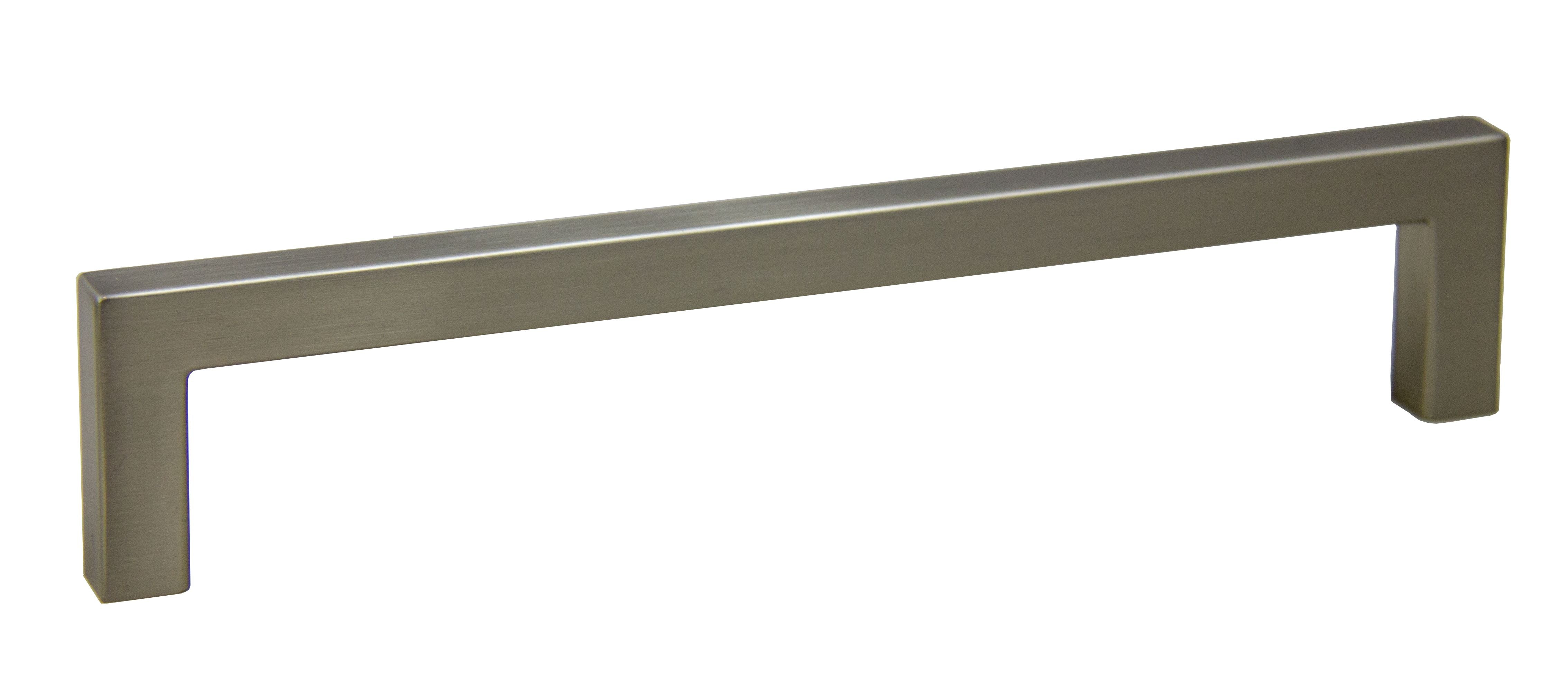 Pride Industrial P87228SN 6-3/8" Modern Square Cabinet Pull with 6-3/10" Center to Center Satin Nickel Finish Sparrow Supply
