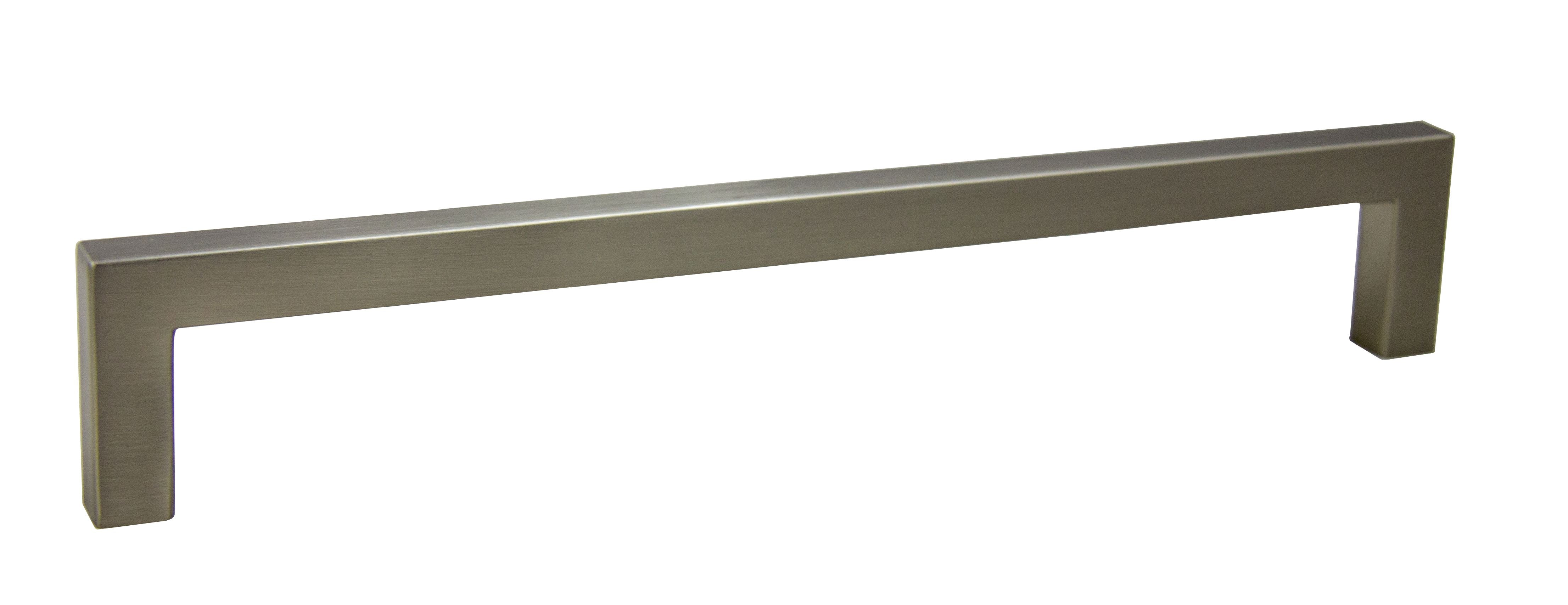 Pride Industrial P87229SN 8" Modern Square Cabinet Pull with 7-1/2" Center to Center Satin Nickel Finish Sparrow Supply