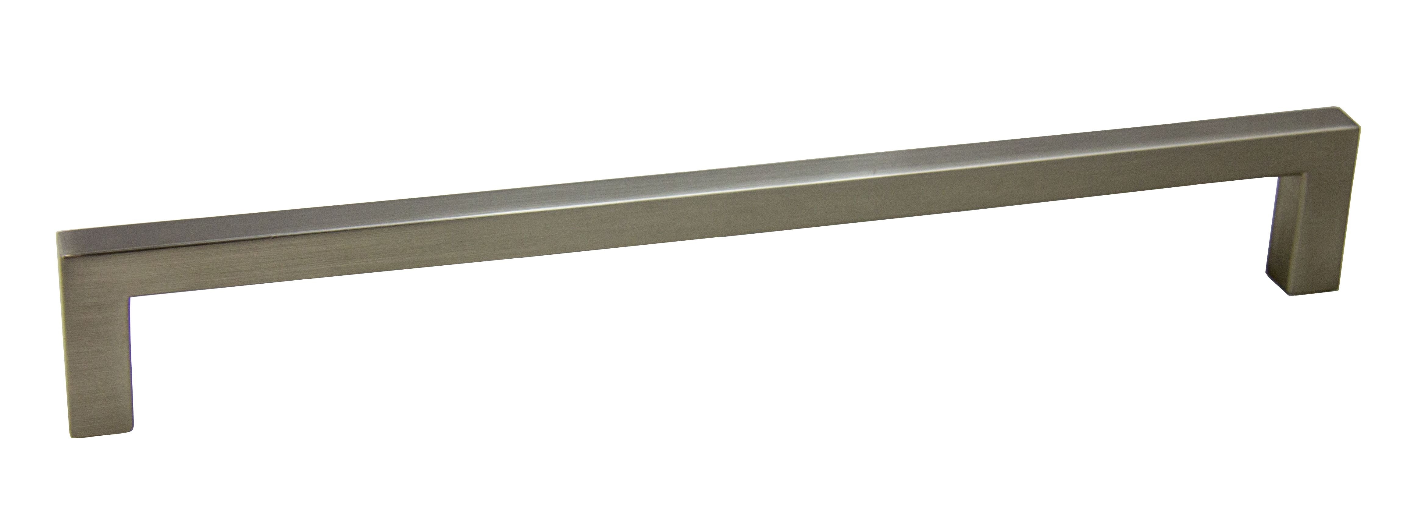 Pride Industrial P87300SN 9" Modern Square Cabinet Pull with 8-4/5" Center to Center Satin Nickel Finish Sparrow Supply