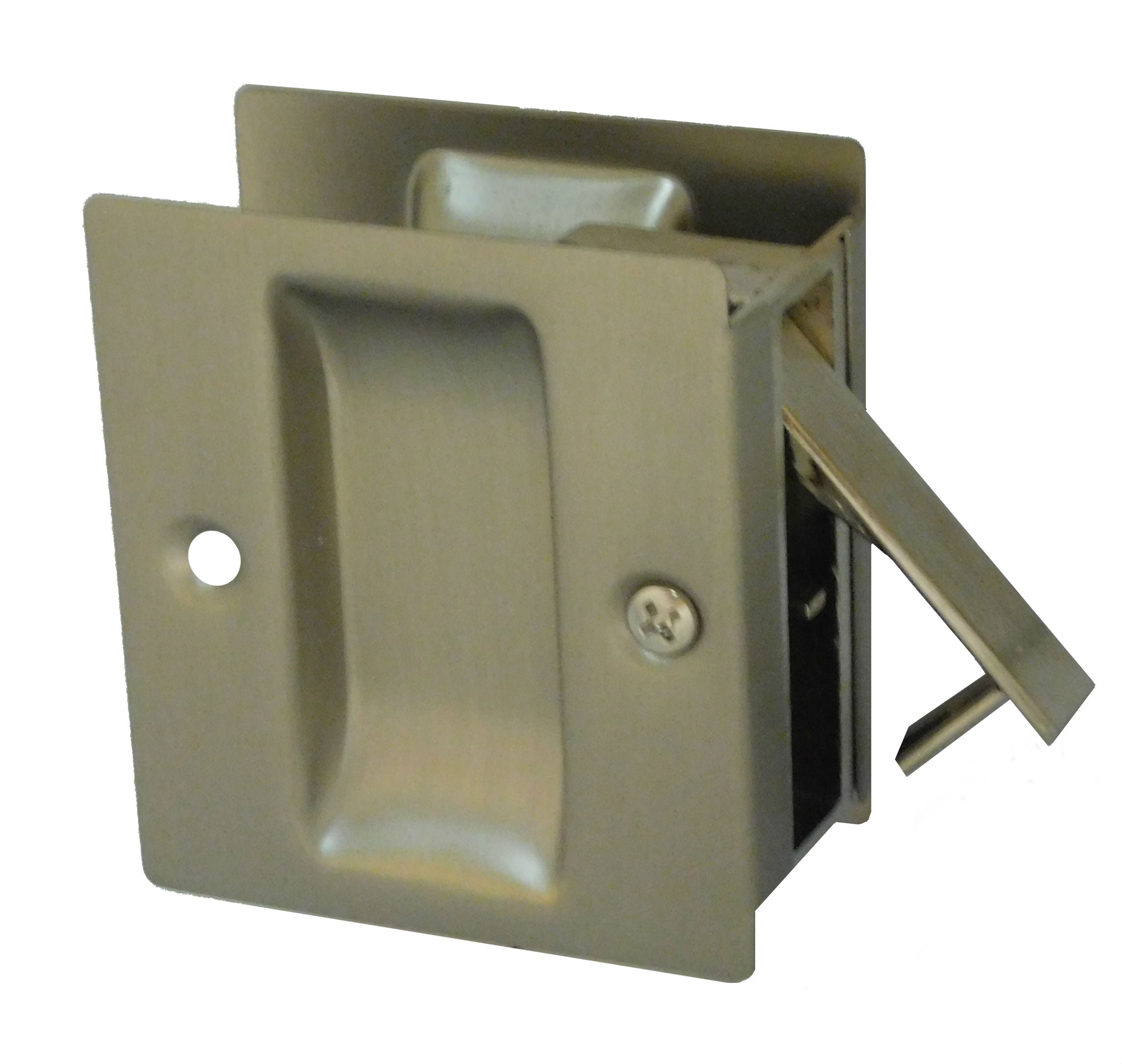 Don-Jo PDL100619 Square Passage Pocket Door Lock Satin Nickel Finish Sparrow Supply