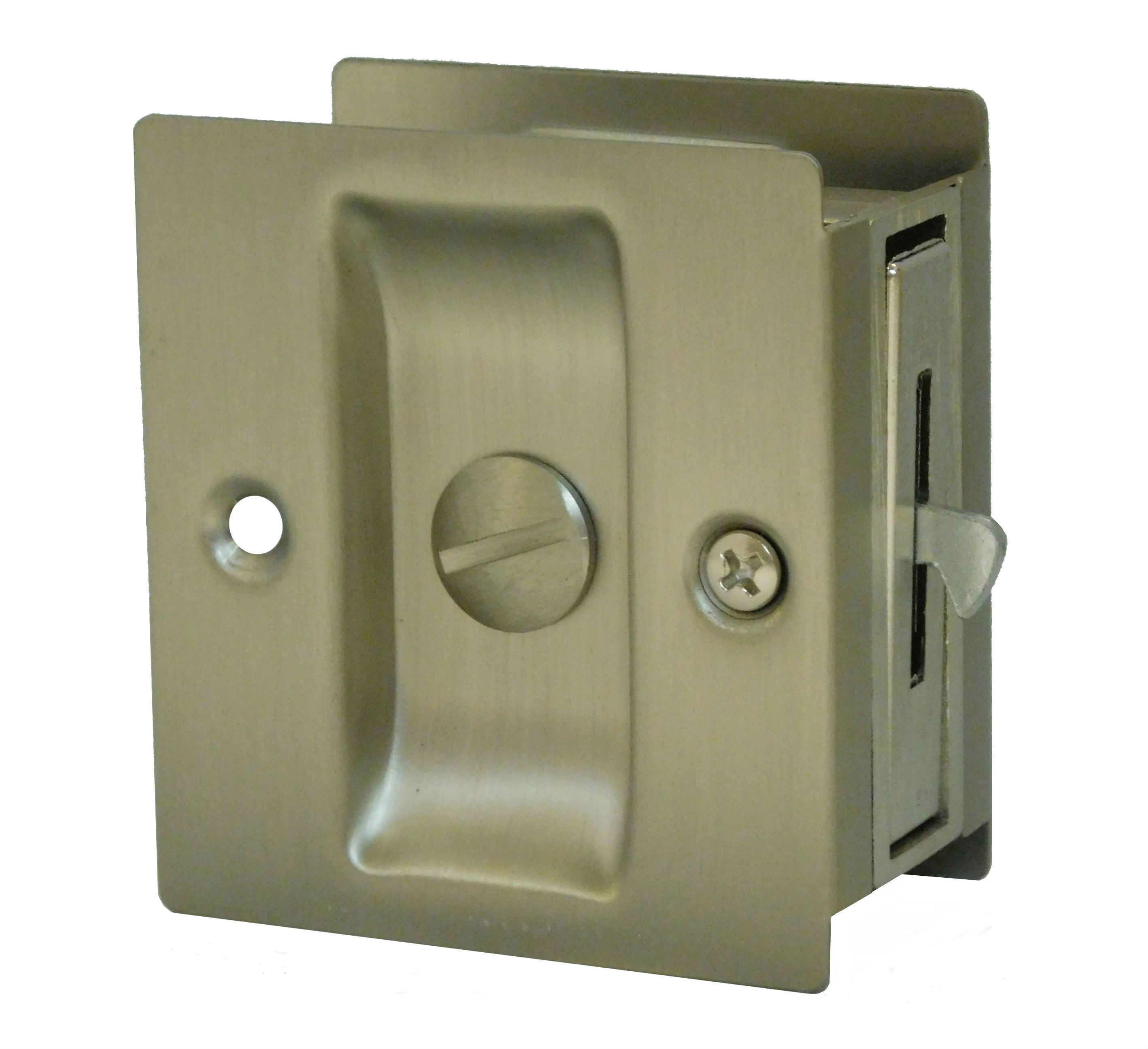 Don-Jo PDL101619 Square Privacy Pocket Door Lock Satin Nickel Finish Sparrow Supply