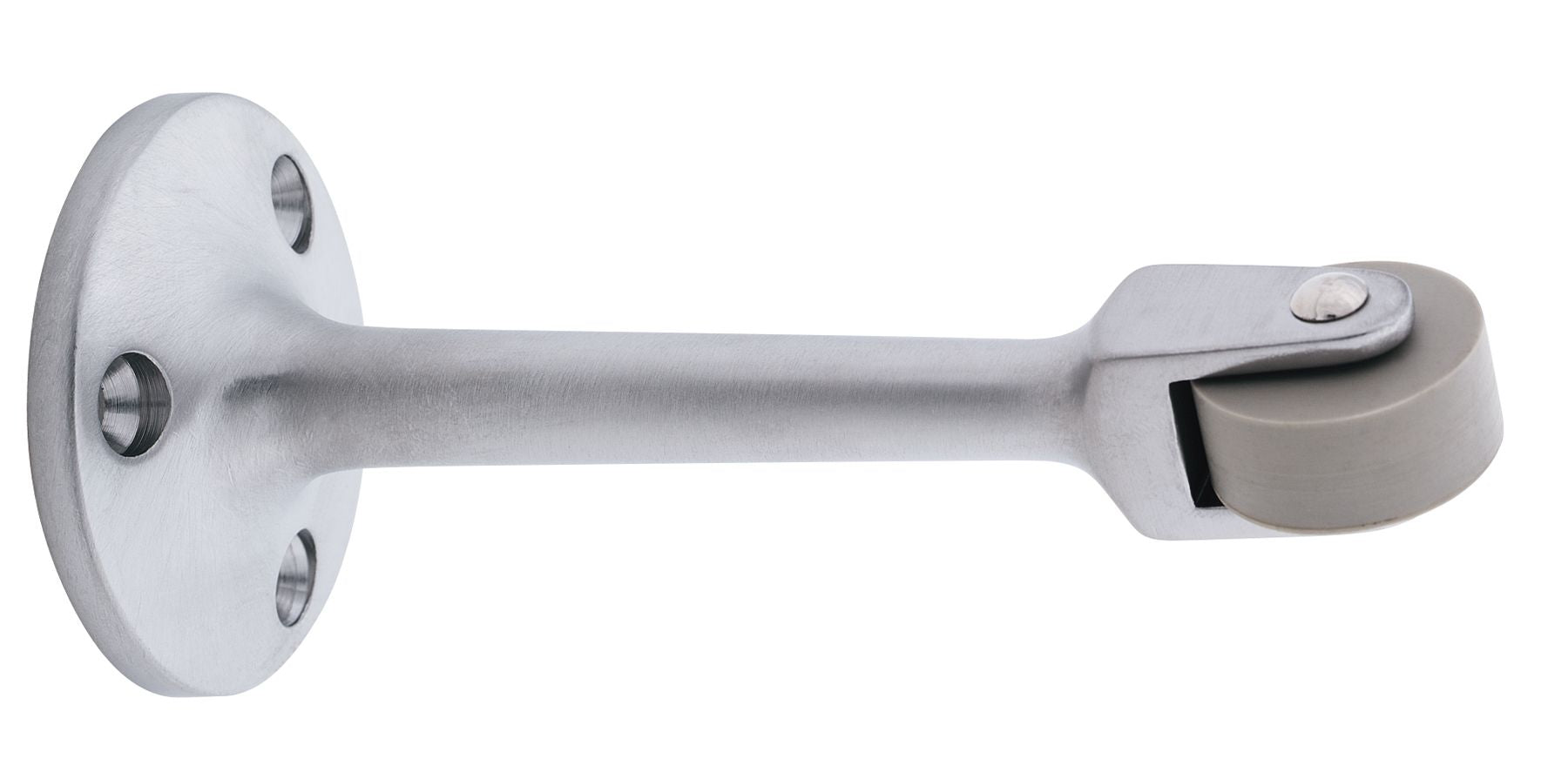 Ives Commercial RB47126D 4-1/2" Strait Roller Bumper Satin Chrome Finish Sparrow Supply