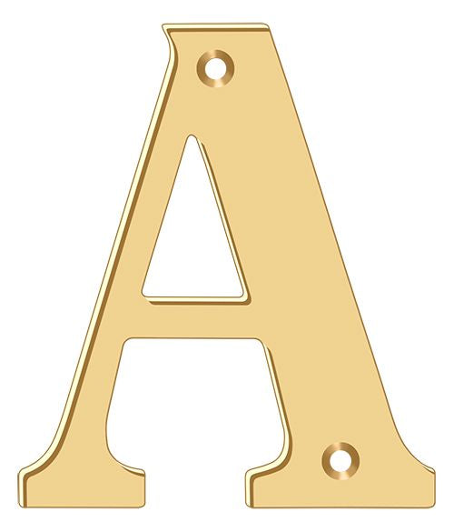 Deltana RL4A-CR003 4" Residential Letter A; Lifetime Brass Finish