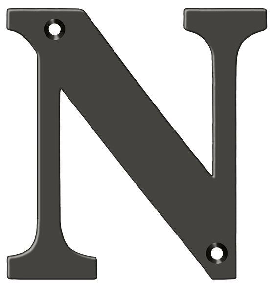 Deltana RL4N-10B 4" Residential Letter N; Oil Rubbed Bronze Finish Sparrow Supply