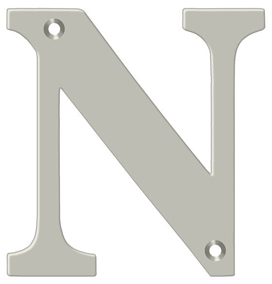 Deltana RL4N-15 4" Residential Letter N; Satin Nickel Finish Sparrow Supply