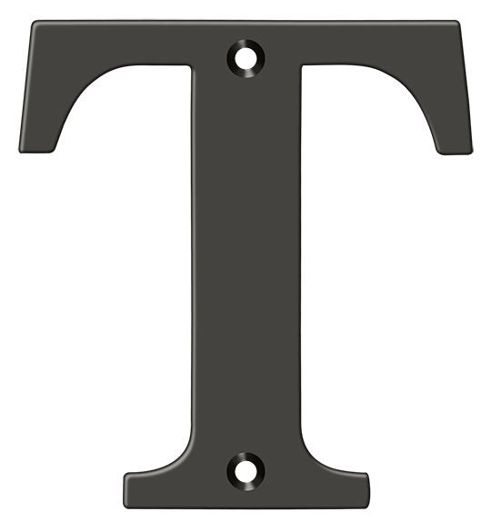 Deltana RL4T-10B 4" Residential Letter T; Oil Rubbed Bronze Finish Sparrow Supply