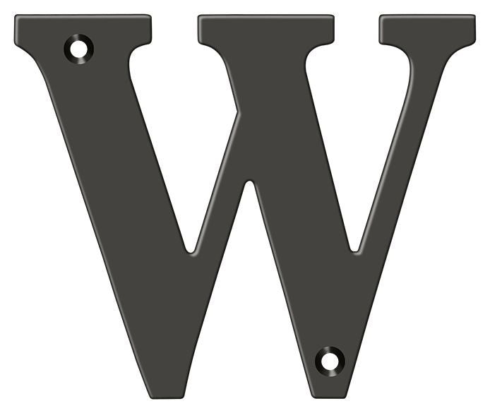Deltana RL4W-10B 4" Residential Letter W; Oil Rubbed Bronze Finish Sparrow Supply