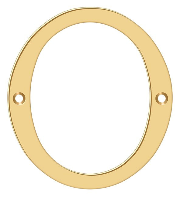 Deltana RN4-0 4" Numbers; Solid Brass; Lifetime Brass Finish Sparrow Supply