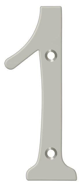 Deltana RN4-1U15 4" Numbers; Solid Brass; Satin Nickel Finish Sparrow Supply
