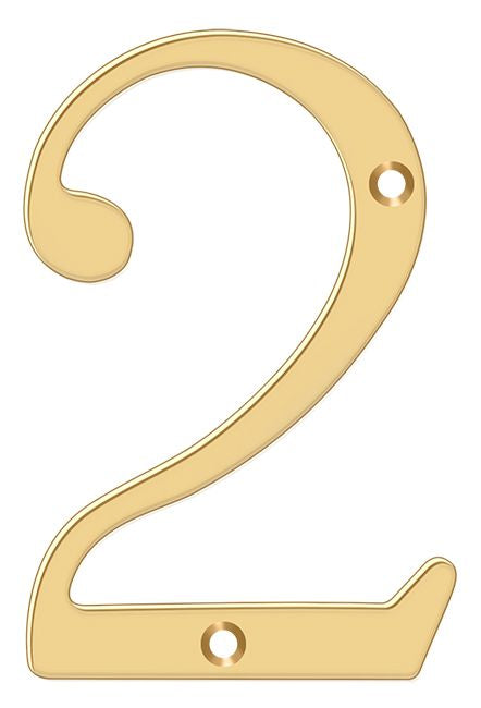 Deltana RN4-2 4" Numbers; Solid Brass; Lifetime Brass Finish Sparrow Supply
