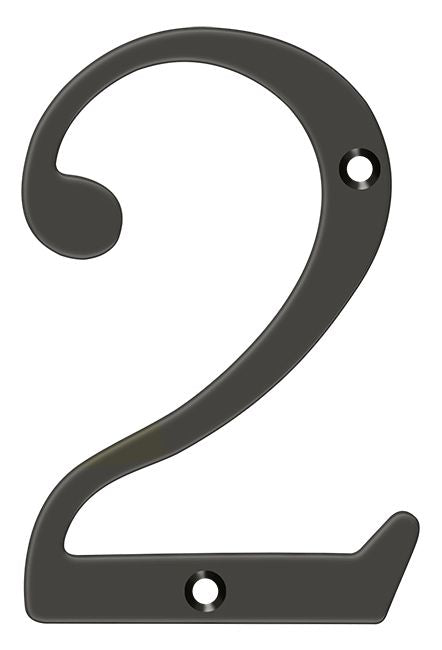 Deltana RN4-2U10B 4" Numbers; Solid Brass; Oil Rubbed Bronze Finish Sparrow Supply