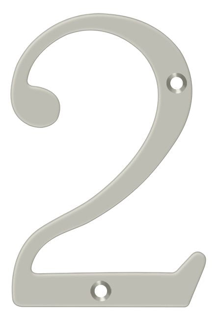 Deltana RN4-2U15 4" Numbers; Solid Brass; Satin Nickel Finish Sparrow Supply